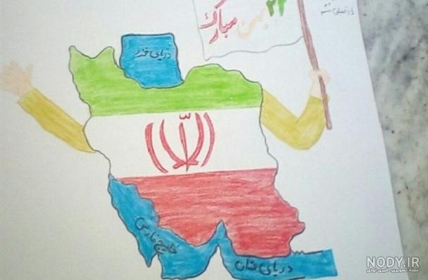 نقاشی ساده نقشه ایران