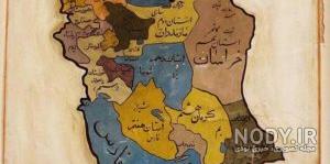 نقاشی نقشه ایران با مداد رنگی