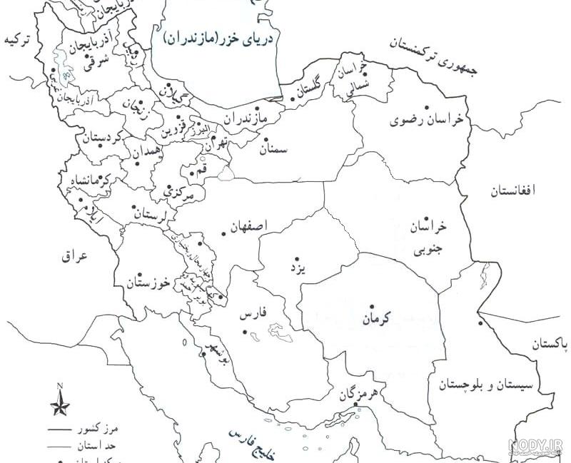 نقاشی نقشه ایران بدون رنگ