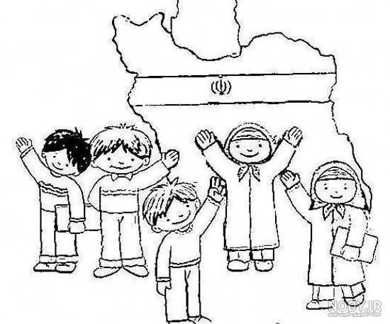نقاشی نقشه ایران کودکانه