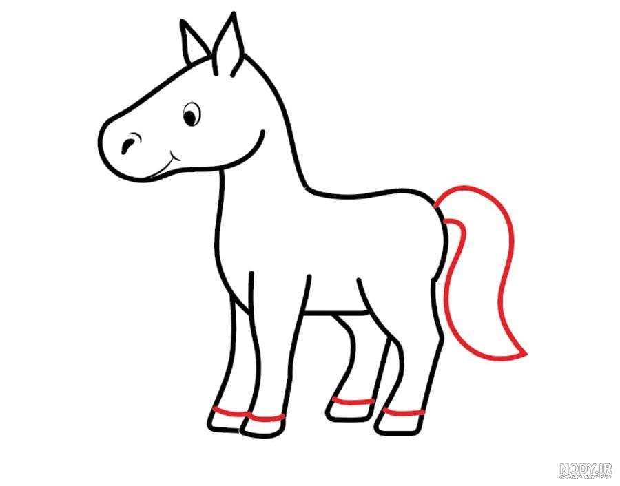 عکس طراحی ساده اسب