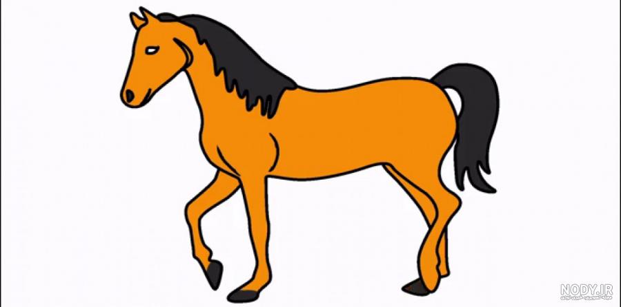 عکس نقاشی اسب ساده و زیبا