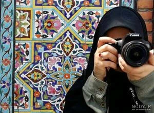 عکاسان عکس پروفایل دختر چادری با دوربین عکاسی